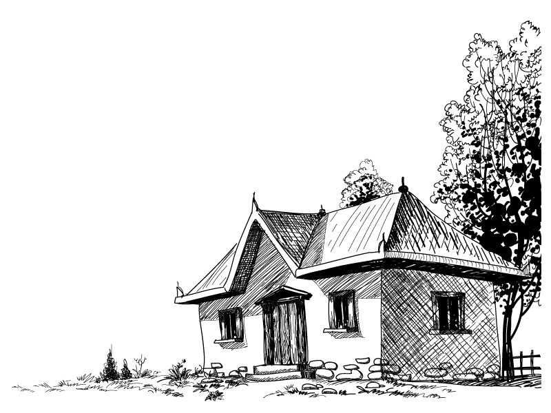 free vector House sketch vector 5